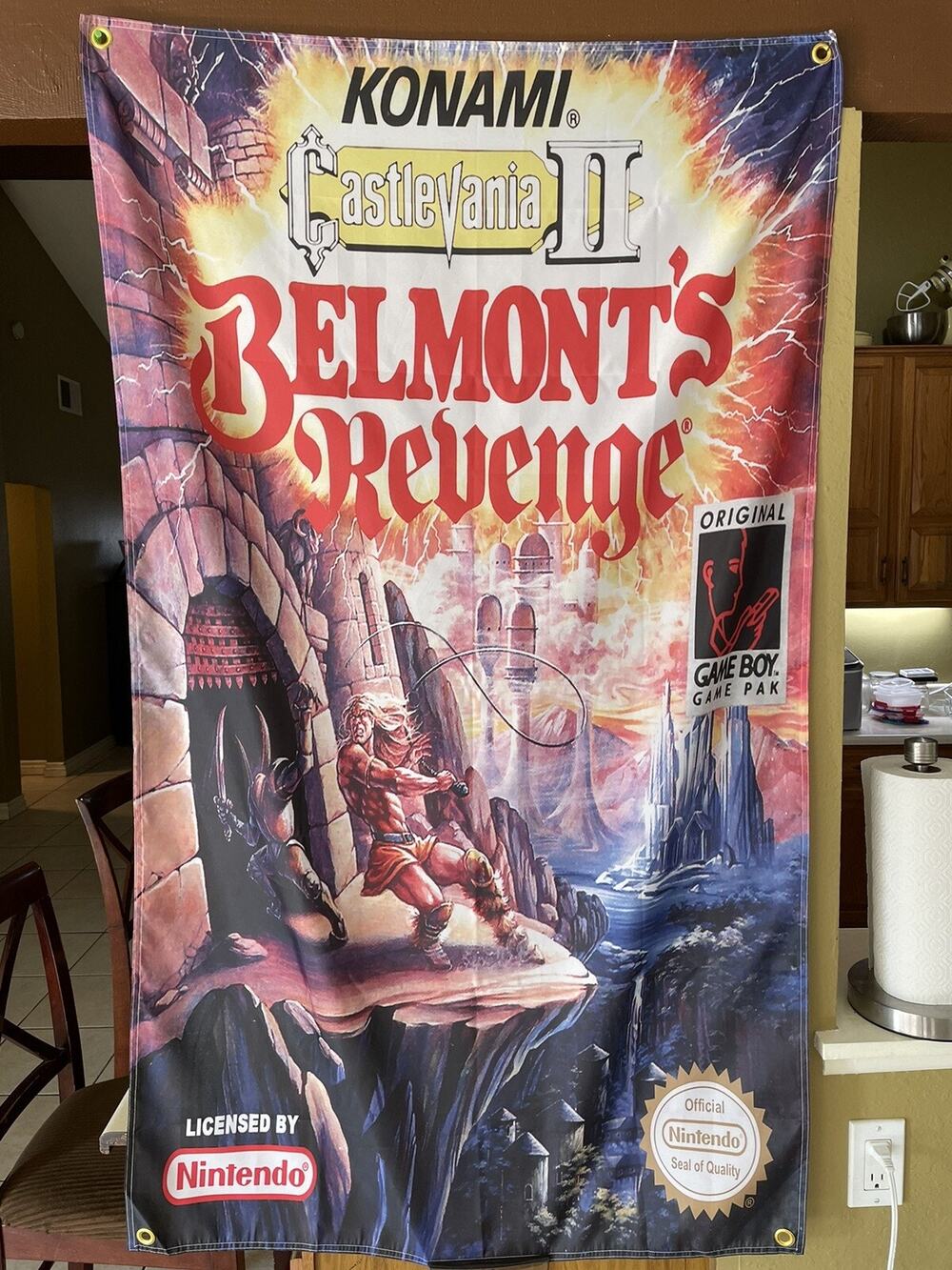 Castlevania II Belmont's Revenge Nintendo Game Boy Boxart 5' Flag Poster 1991